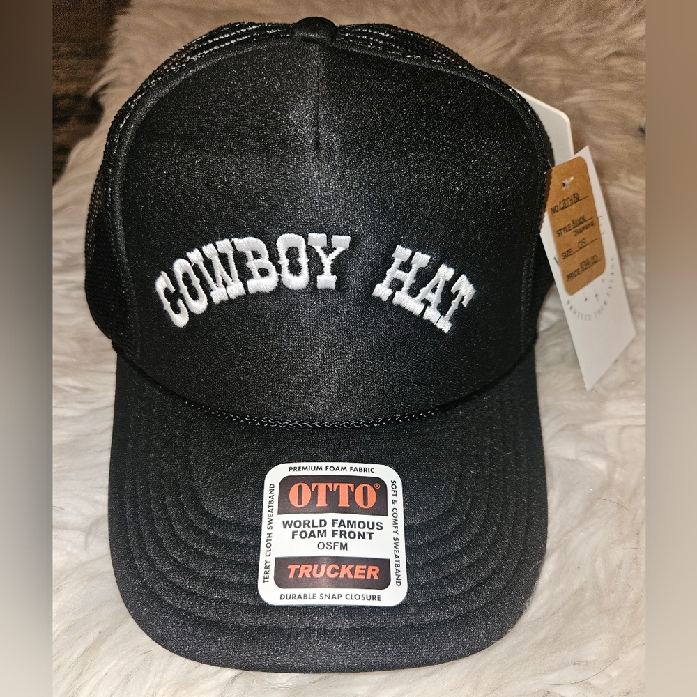 Cowboy Hat Trucker Hat - Black